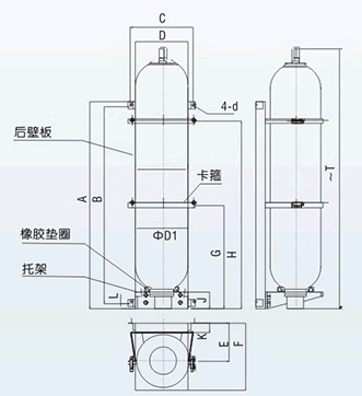 蓄能器固定组件外形结构